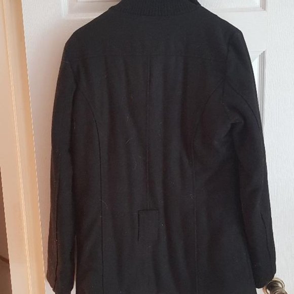 Black Pea Coat Ladies large - Picture 2 of 2